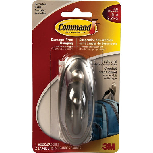 Command Faux Metal Decorative Hook, Large, 5-lb. Capacity