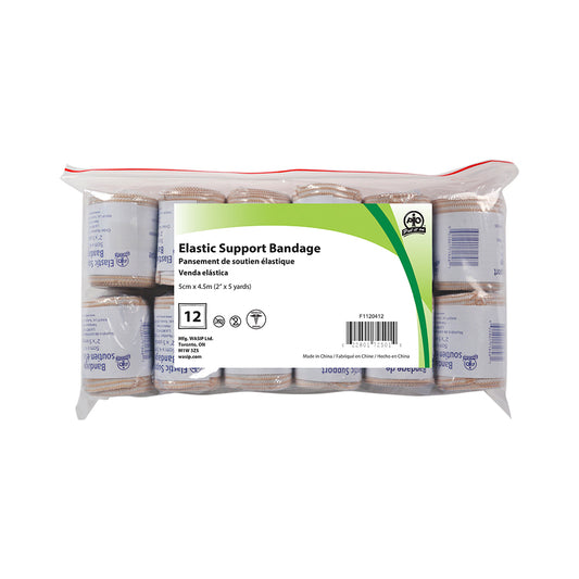 Wasip Elastic Support Bandage - 5cm x 4.5m - 12 Pack
