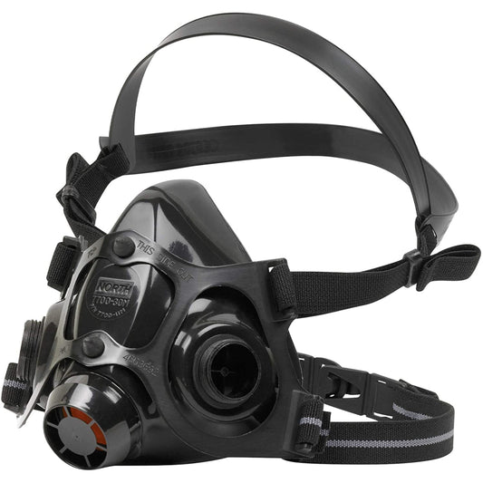 North by Honeywell Half Mask with Dual Cartridge Connectors - Silicone - Medium - Black