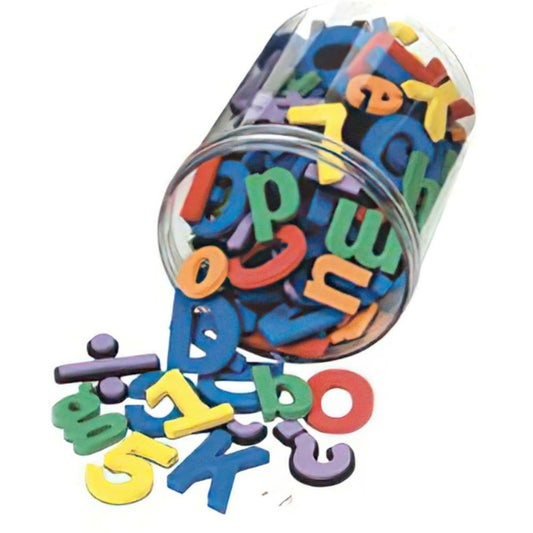 WonderFoam Magnetic Letters, Numbers and Symbols, Assorted Colors, Assorted Sizes, 130 Pieces