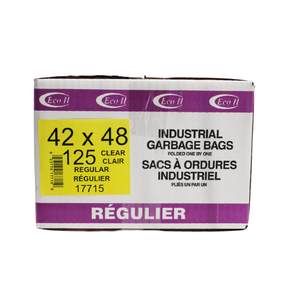 ECO II Garbage Bags - 42" x 48" - Regular - Clear Tint - 125 Pack