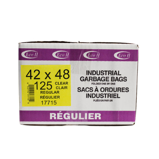 ECO II Garbage Bags - 42" x 48" - Regular - Clear Tint - 125 Pack