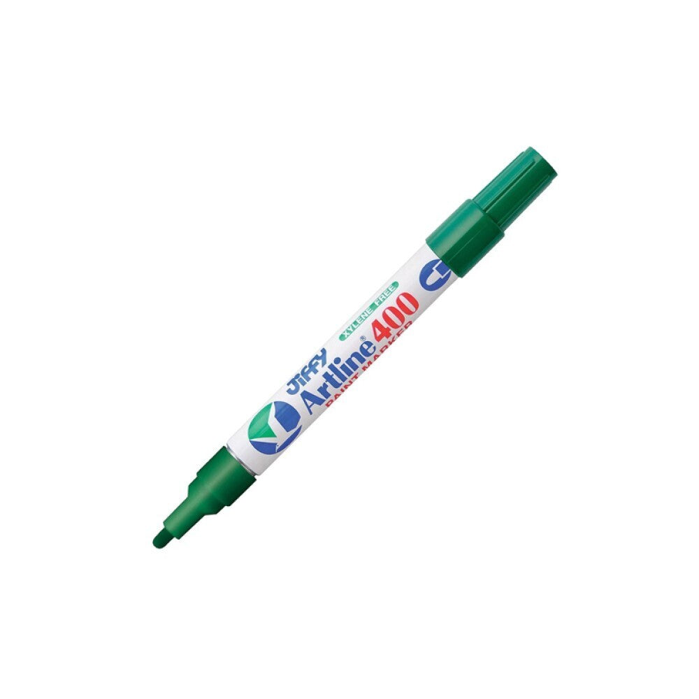 Marqueur de peinture permanent Jiffco Artline 400 - Pointe moyenne - Vert - Lot de 12