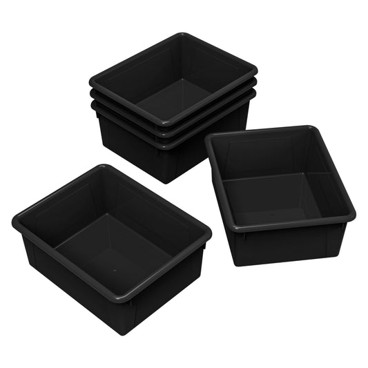 Storex Deep Storage Tray - Black - 5 Pack