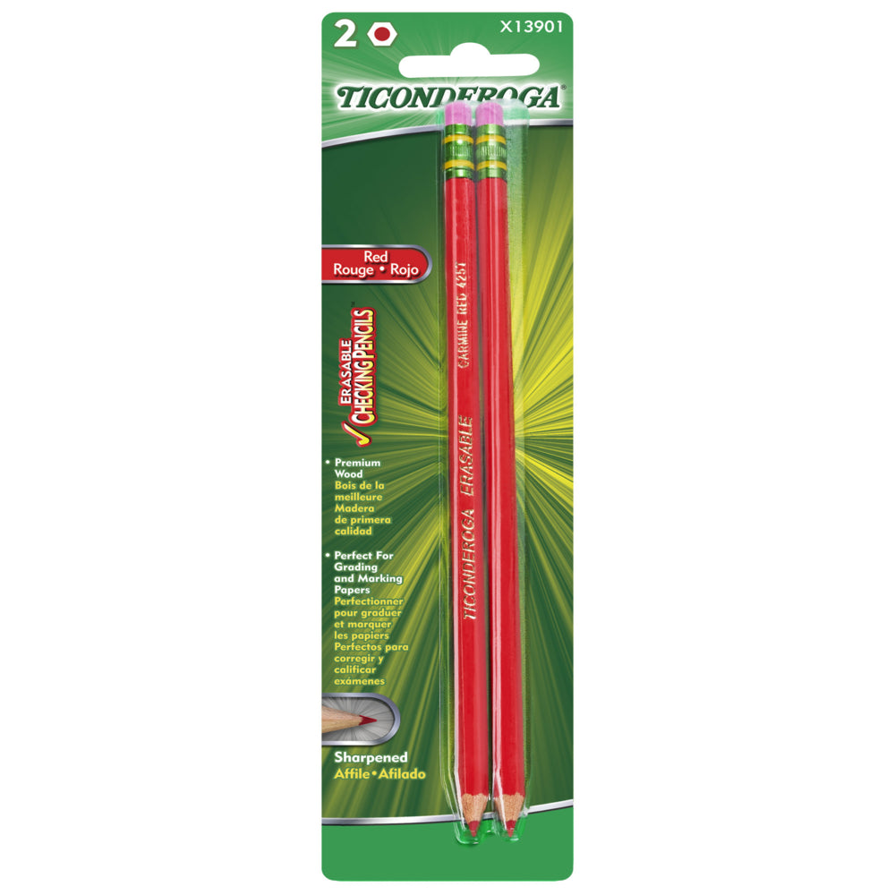 Crayons de marquage Ticonderoga – Rouge – Lot de 2