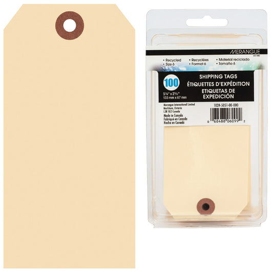 Étiquettes d'expédition Merangue - 5 1/4" x 2 5/8" - Paquet de 100