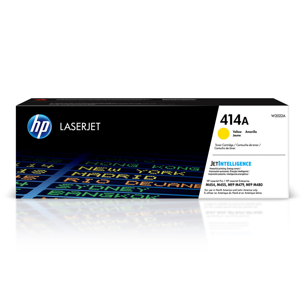 Cartouche de toner LaserJet jaune d'origine HP 414A (W2022A)