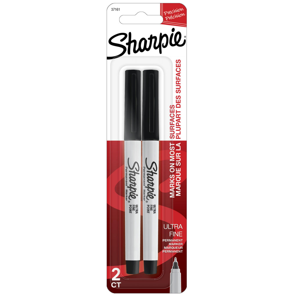 Marqueurs permanents Paper Mate Sharpie – Pointe ultra fine – Noir – Lot de 2