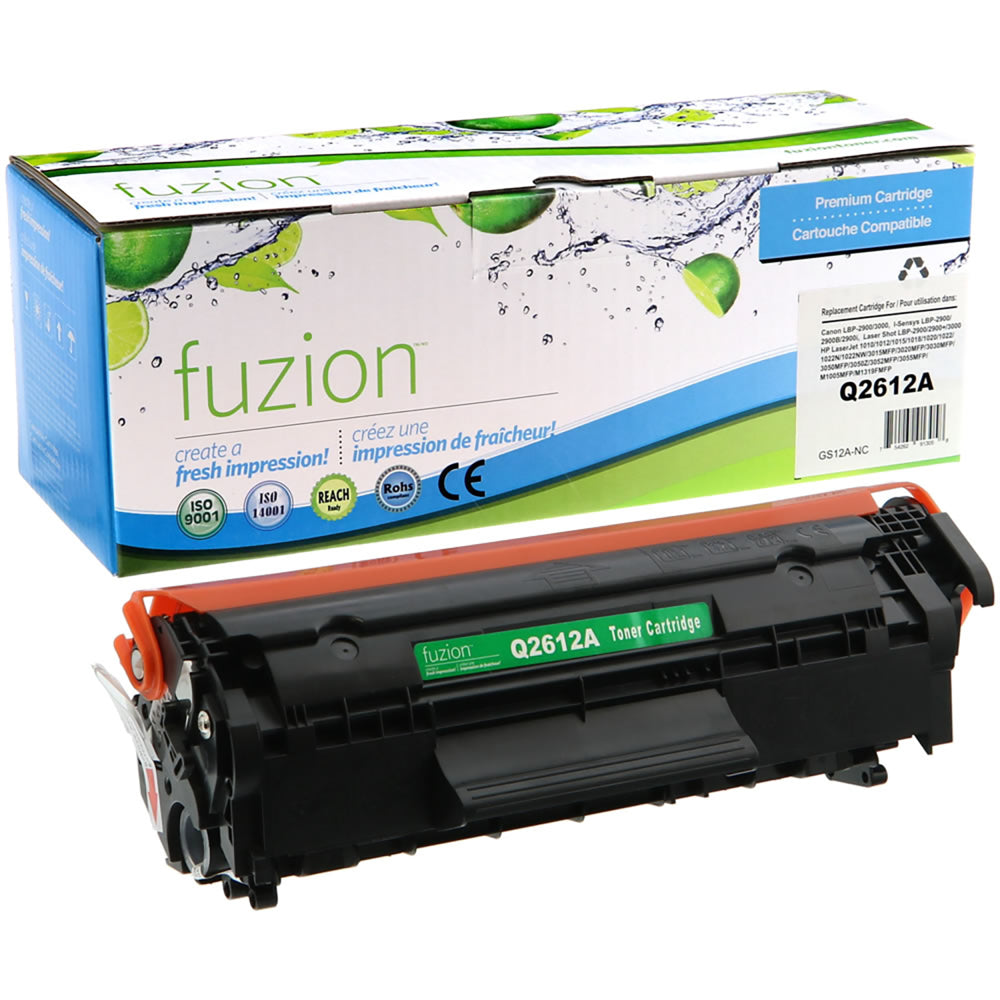 fuzion HP 12A Compatible Toner Cartridge - Standard Yield - Black