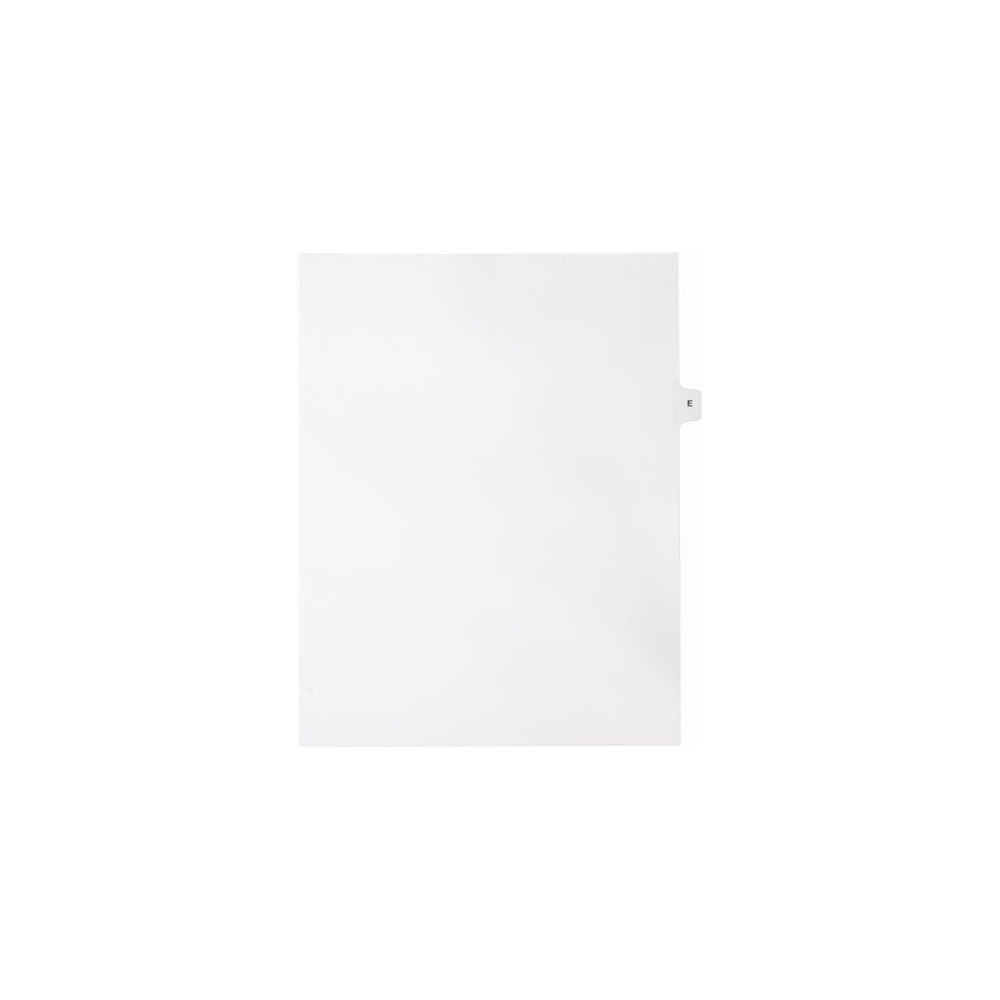 Sterling Alpha Singles Tabs, Letter E, White, Letter Size, 1/15th Cut, 25/pk