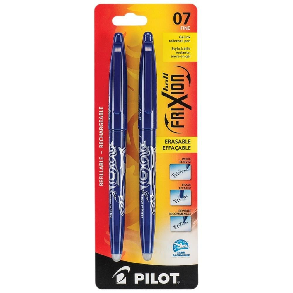 Stylos gel effaçables Pilot Frixion Ball - 0,7 mm - Bleu - Lot de 2