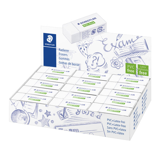 Mini gommes sans PVC Staedtler - Blanches - Lot de 30