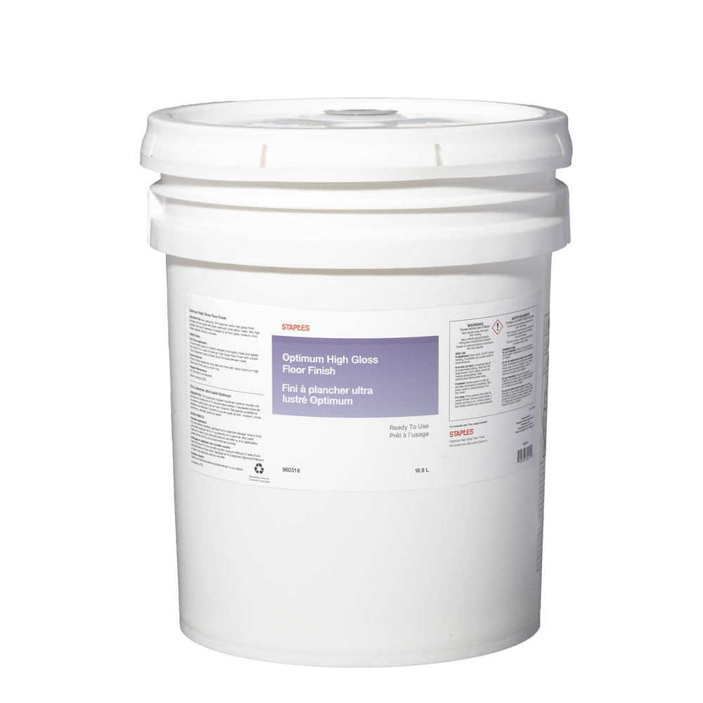 Staples Optimum High Gloss Floor Finish - 18.9 L
