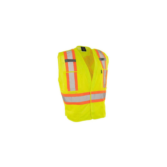 Forcefield 5-Point Tear-away Hi Vis Mesh Traffic Safety Vest, XLarge