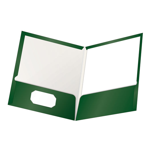 Oxford Laminated Twin Pocket Portfolio - Letter Size - Green