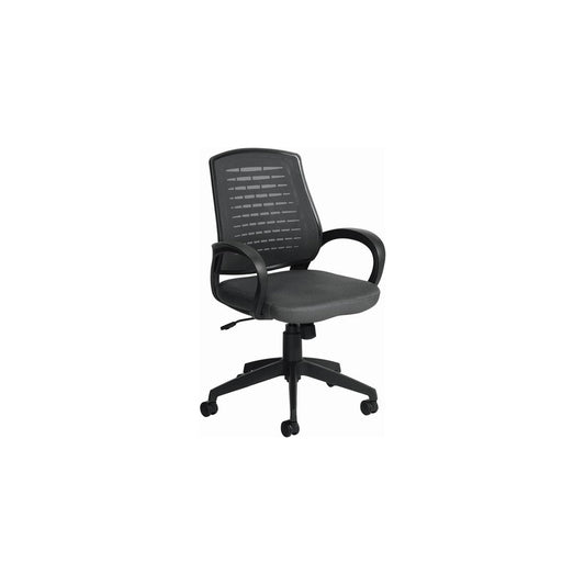 Fauteuil inclinable Global Java 39" à dossier haut et dossier en maille - Noir