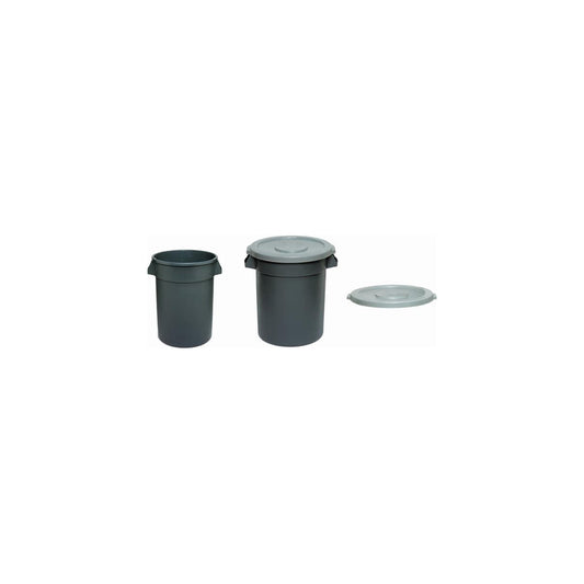 Couvercle rond Continental Huskee pour récipient de 32 gallons - Gris