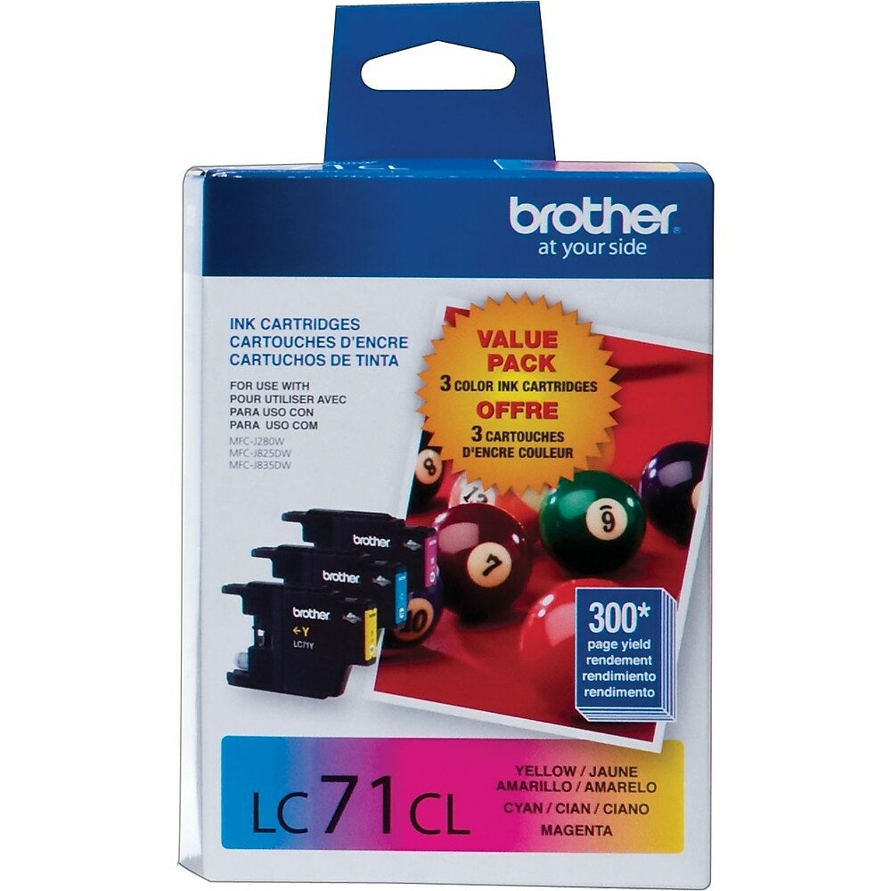 Cartouches d'encre couleur Brother LC71, pack combiné (LC713PKS)