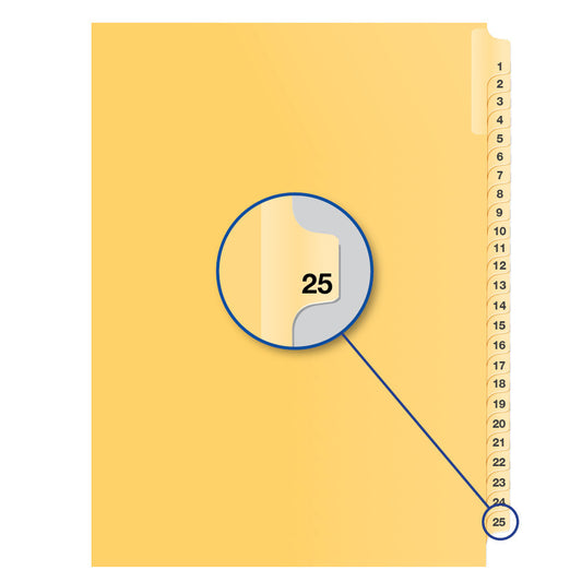 Legal Exhibit Dividers Buff #25 Letter Size, Pack of 25