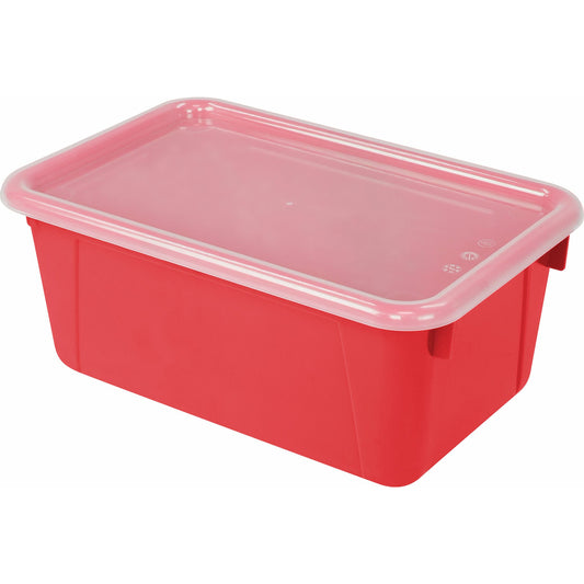 Storex Small Cubby Bin with Cover - Classroom Red