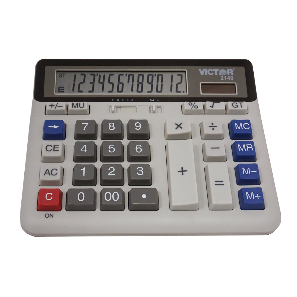 Calculatrice de bureau Victor 2140 à 12 chiffres avec écran extra large