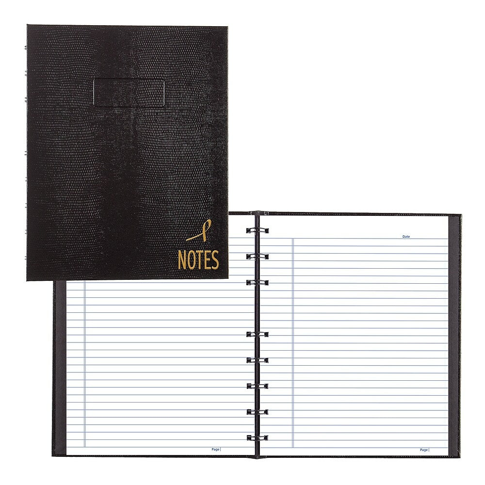Carnet de notes Blueline Notepro à couverture rigide, ruban rose, 9-1/4" x 7-1/4", noir, 150 pages