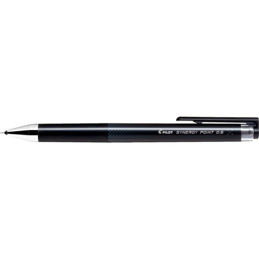 Stylo à bille rétractable Pilot Synergy Point, 0,5 mm, noir, 12/boîte