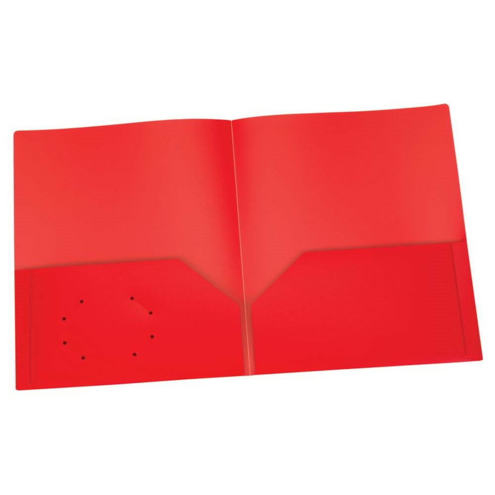 Oxford Poly Two Pocket Folders - Letter Size - Red - 25 Pack
