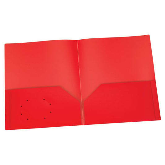 Chemises Oxford Poly à deux pochettes - Format lettre - Rouge - Paquet de 25