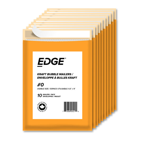 SPC EDGE Bubble Mailer #0 Kraft - 6" L x 10" W - 10 Pack