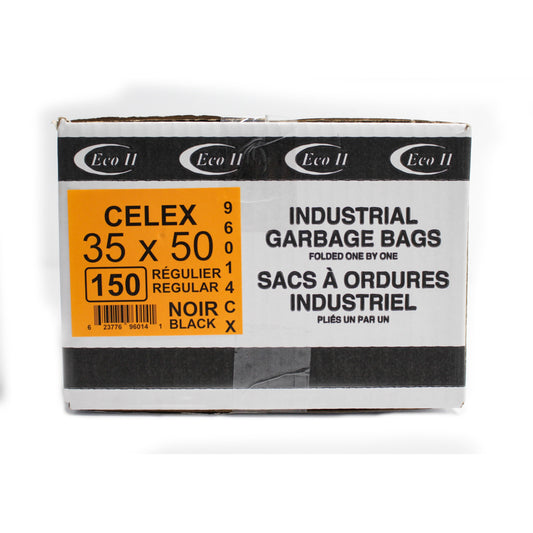 Sacs poubelle Eco II - 35" x 50" - Régulier - Noir - Paquet de 150