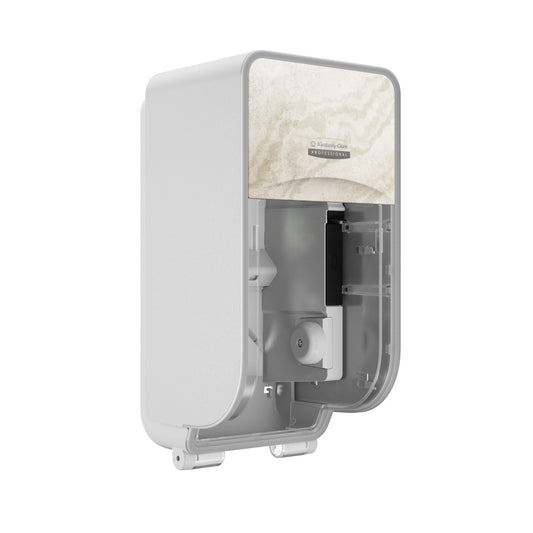 Kimberly-Clark Professional ICON Coreless Standard Roll Toilet Paper Dispenser 2 Roll Vertical - Warm Marble Design Faceplate