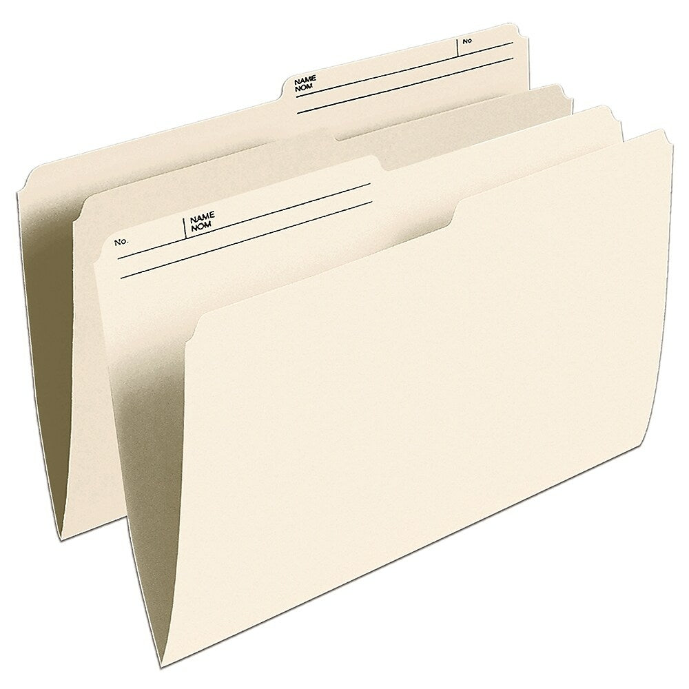 Pendaflex 1/2 Cut Ivory File Folders - Legal Size - 100 Pack