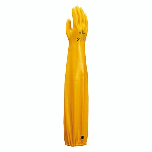Showa 772 Gloves - 26" Yellow Nitrile Chemical Resistant Gloves - Medium - 2 Pack