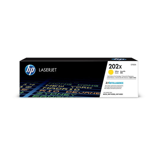 HP 202X (CF502X) Yellow High Yield Original LaserJet Toner Cartridge