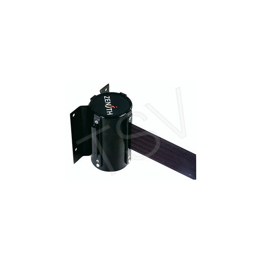 Zenith Safety Wall Mount Barrier - Steel - Screw Mount - 7' - Black Tape