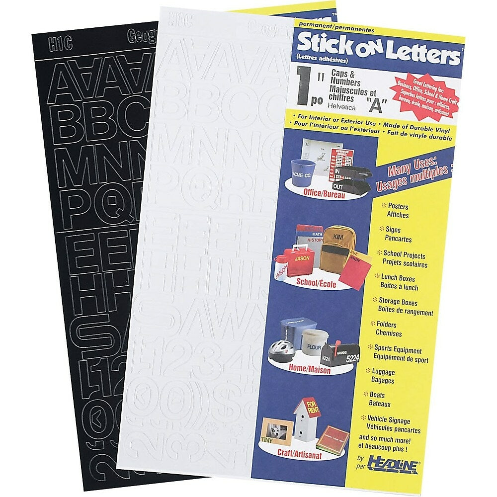 Identity Group Vinyl Stick-On 1" Helvetica Black Capital Letters