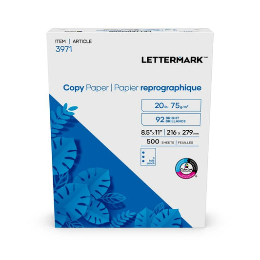 Lettermark Domtar Lettermark Copy Paper - 3-hole punched - 8-1/2 x 11" - 500 Sheets
