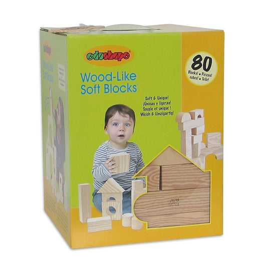 Edushape Wood Like Soft Blocks, 80 Pack (EDU715071)