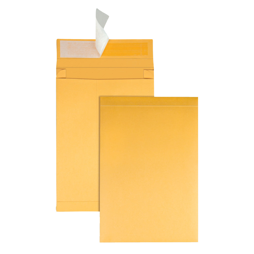 Enveloppes extensibles auto-adhésives Quality Park Redi-Strip - 25,4 cm de large x 33 cm de long - Kraft - Paquet de 25