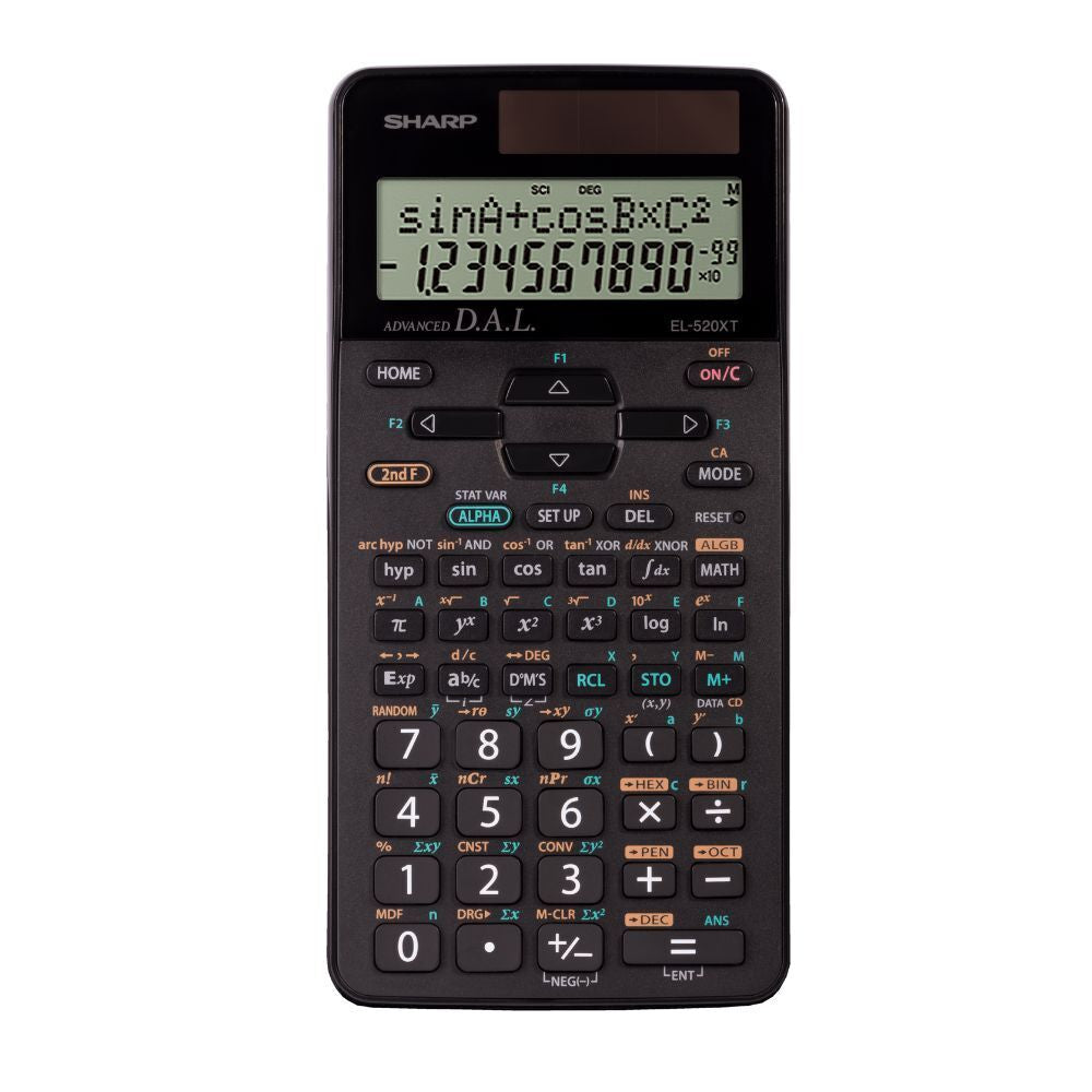 Calculatrice scientifique Sharp EL520XTBK 420 fonctions 12 chiffres - Noir