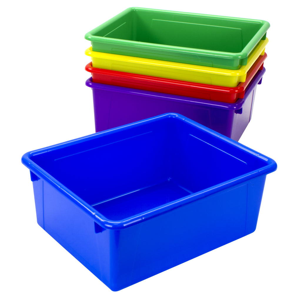 Plateau de rangement profond Storex - Couleurs assorties - Lot de 5