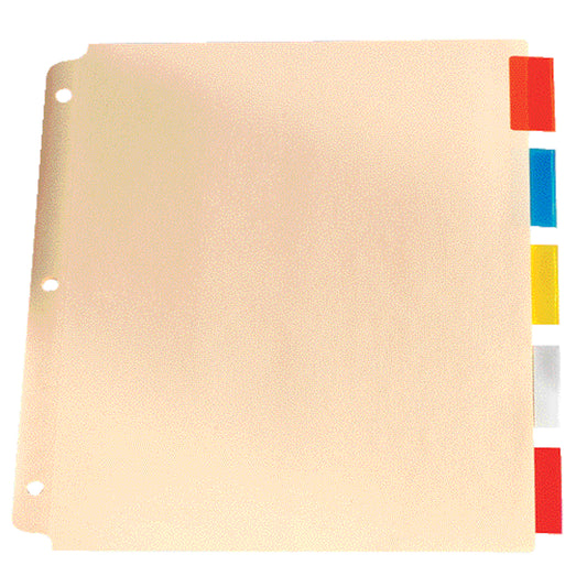 Intercalaires Oxford surdimensionnés à onglets insérables de qualité supérieure - 5 onglets - Format lettre - Couleurs assorties