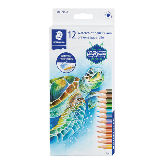 Staedtler Triangular Water Color Pencil - Assorted Colours - 12 Pack