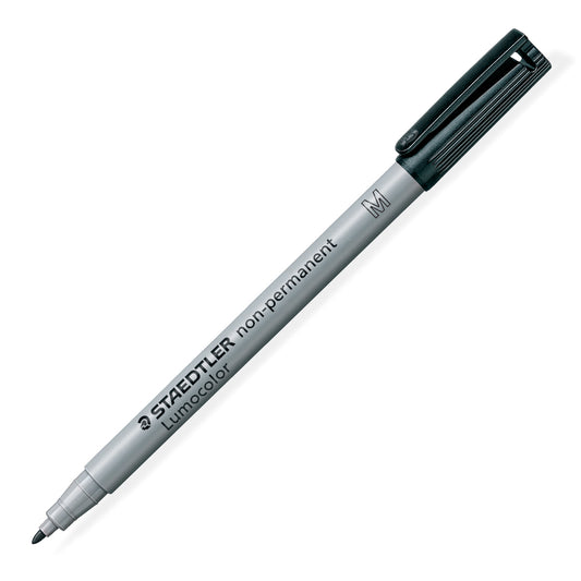 Marqueur Staedtler Lumocolor Dry Safe non permanent effaçable à l'eau - Pointe moyenne - Noir