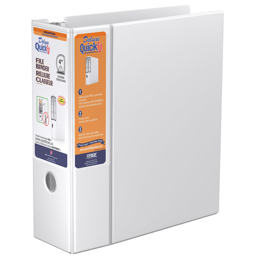 Davis Group QuickFit 4" 3-Ring Deluxe File Binder - White