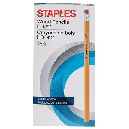 Staples Wood-cased Pencils #2 HB - 48 Pack