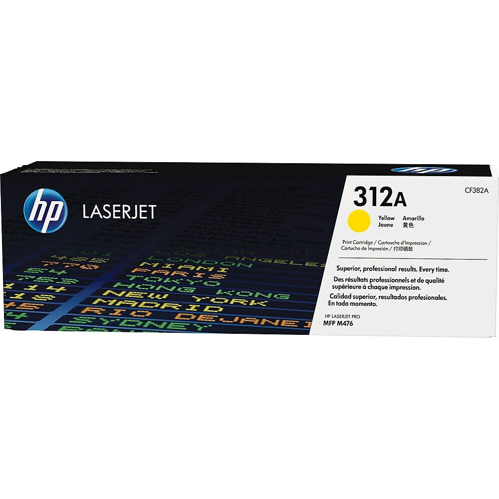 Cartouche de toner LaserJet jaune d'origine HP 312A (CF382A)