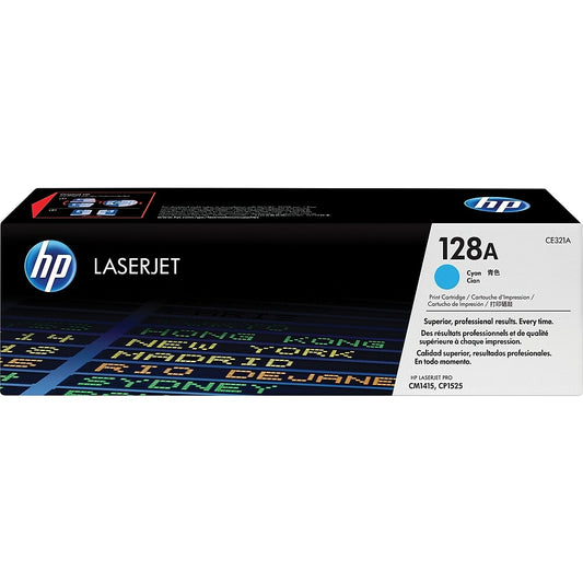 Cartouche de toner LaserJet cyan d'origine HP 128A (CE321A)