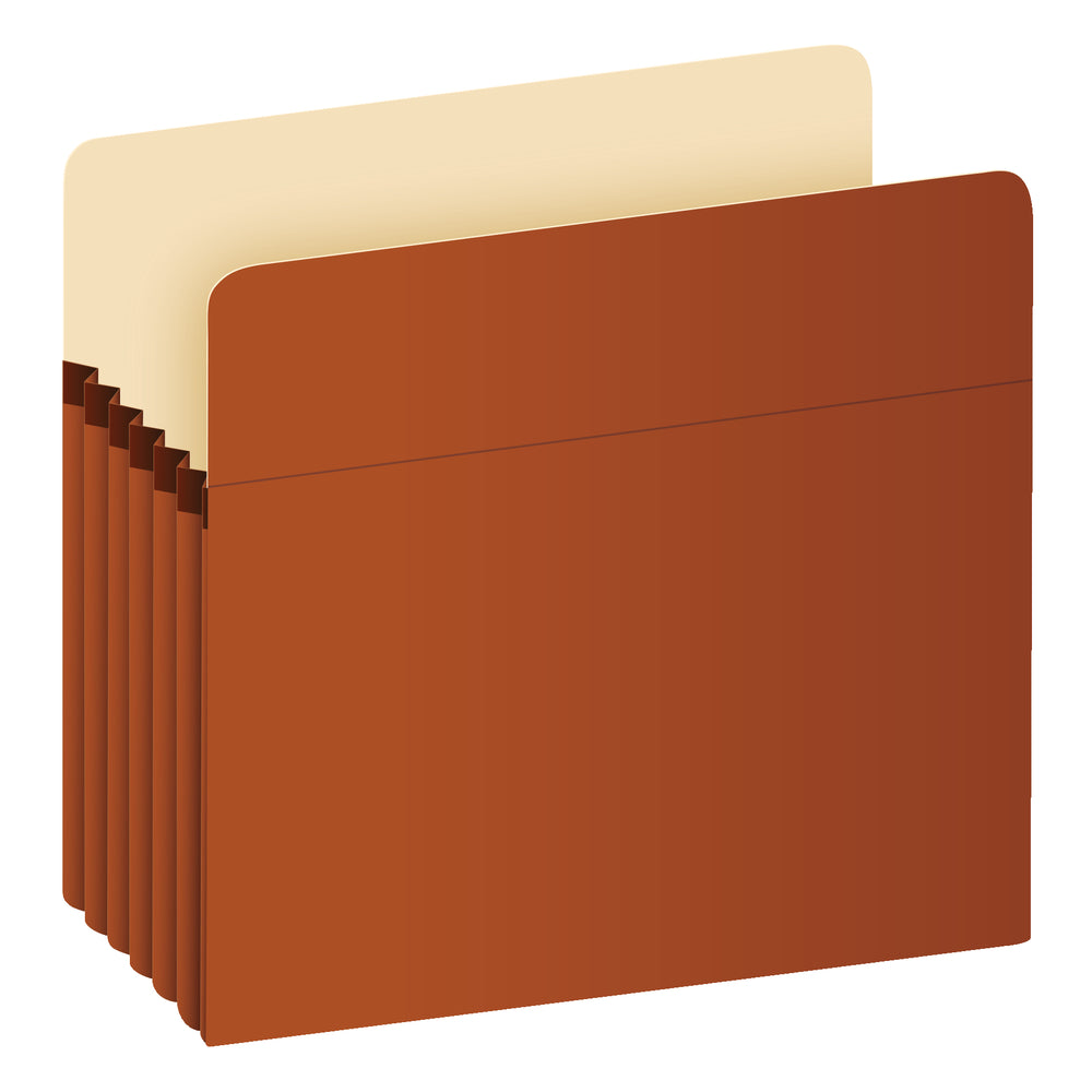 Pendaflex Vertical File Pockets with 5.25" Expansion - Letter Size - Red Fibre